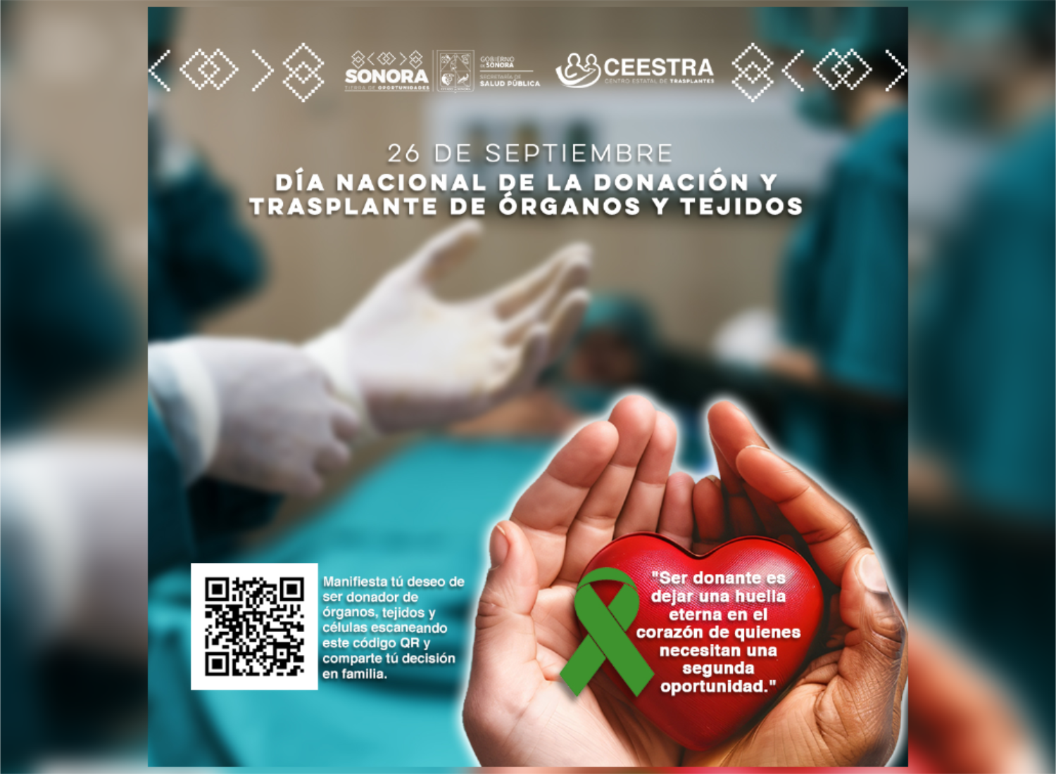 Invita Salud Sonora a decir sí a la donación de órganos y tejidos salva vidas