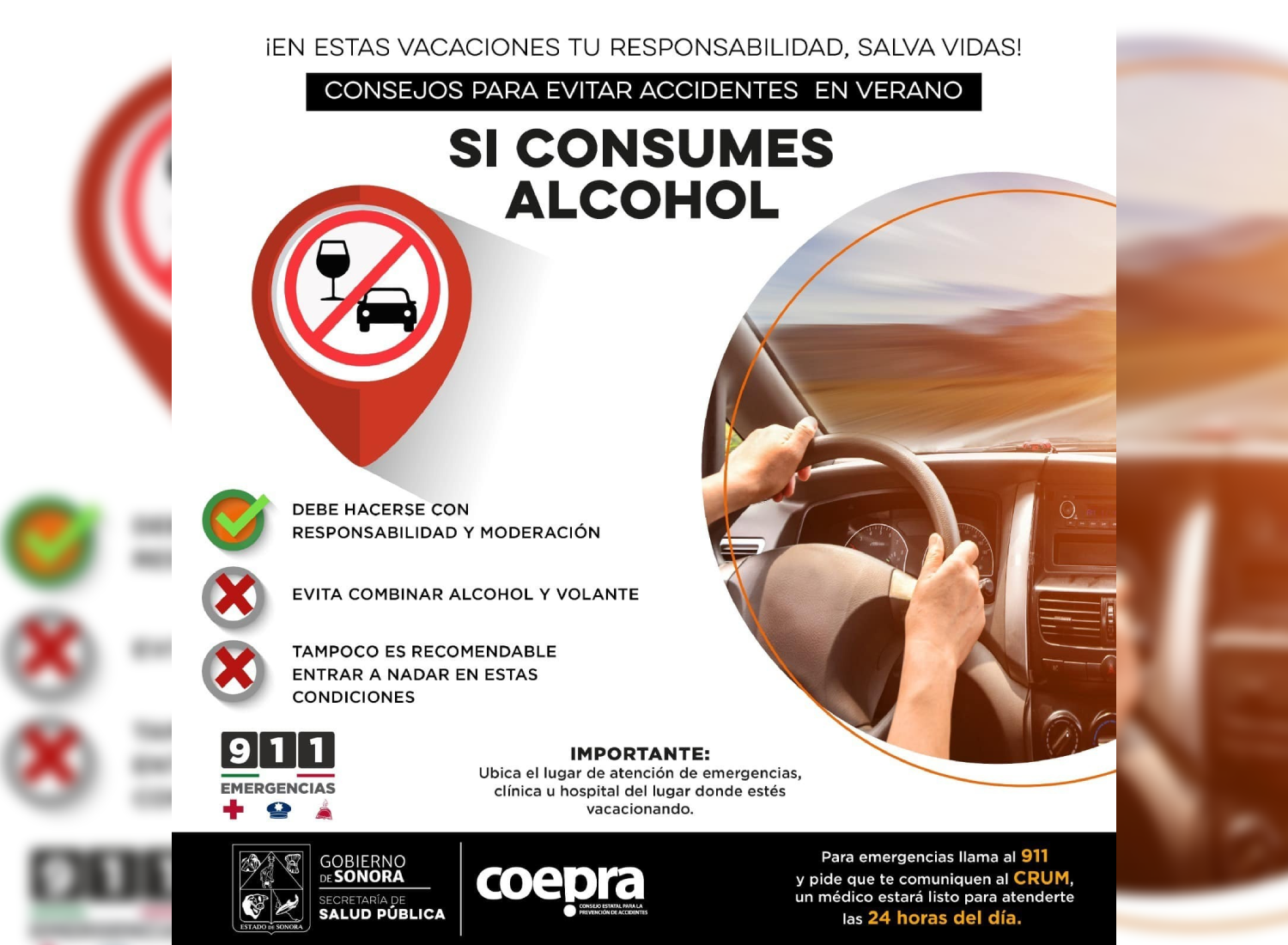 Llama Salud Sonora a prevenir accidentes en esta Semana Santa