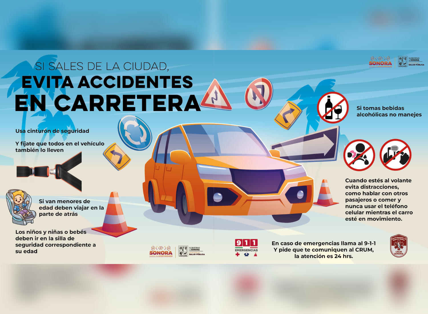 Evitar distractores es primordial para prevenir accidentes viales: Salud Sonora 