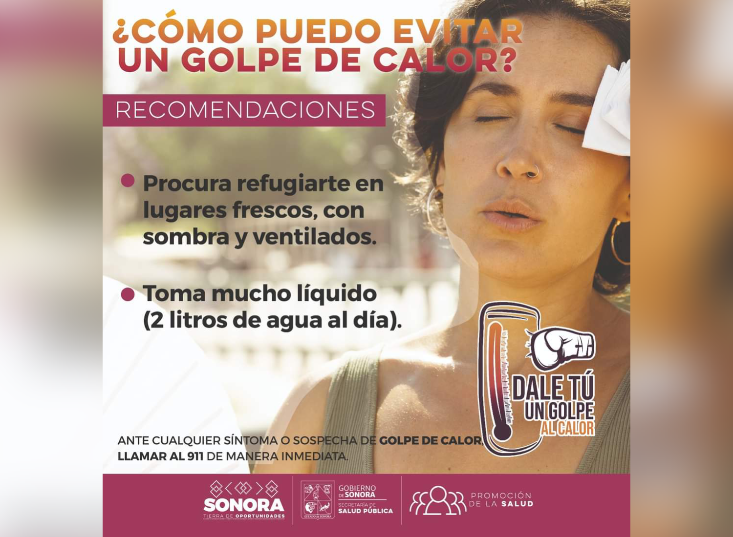 Salud Sonora mantiene el llamado a protegerse del calor extremo y evitar efectos negativos a la salud