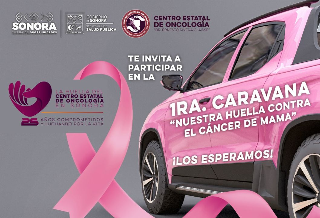 Realizará Salud Sonora primera Caravana Rosa “Nuestra huella contra el cáncer de mama”