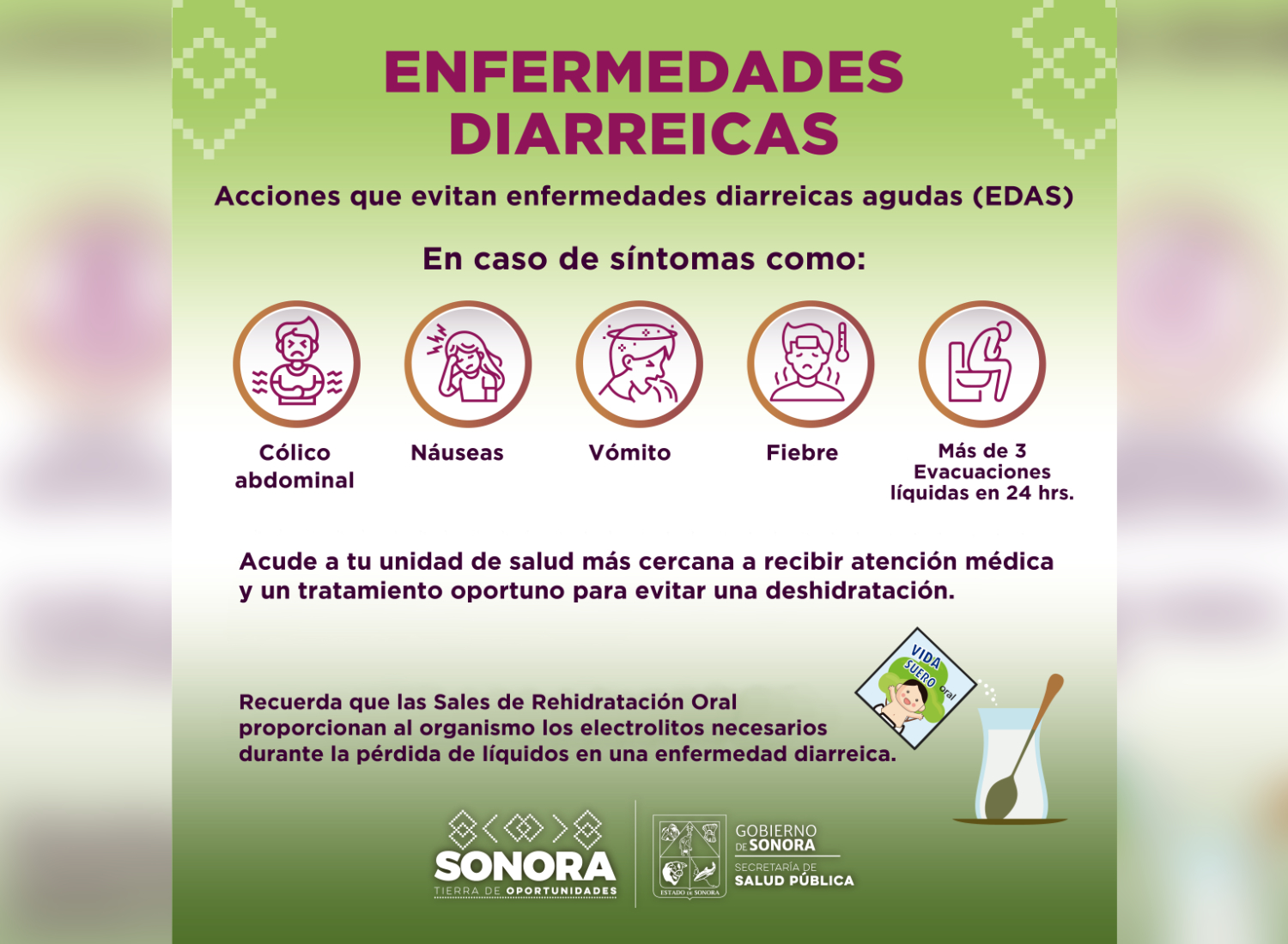 Exhorta Salud Sonora a prevenir las enfermedades diarreicas agudas